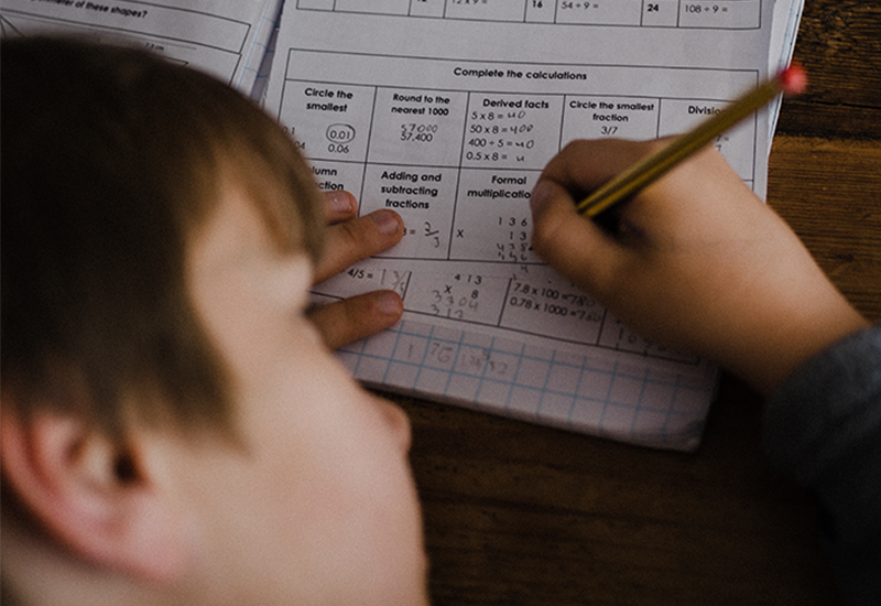 Positive Ally child doing homework